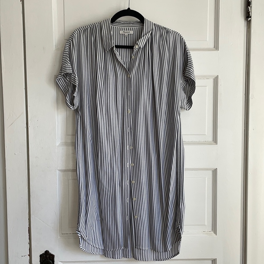 Madewell Striped Shirt Dress/Tunic Sz L